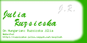 julia ruzsicska business card
